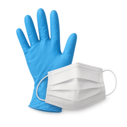 Handschuhe, Masken und Schutzmaßnahmen